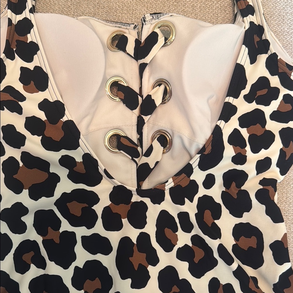 Michael Kors Animal Print Lace-Up Swimsuit - Picture 4 of 6